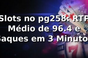 Slots no pg258: RTP Médio de 96.4% e Saques em 3 Minutos 📊